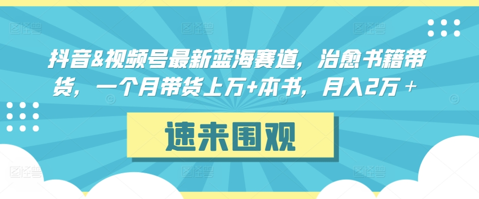 抖音&视频号最新蓝海赛道，治愈书籍带货，一个月带货上万+本书，月入2万＋【揭秘】_海蓝资源库