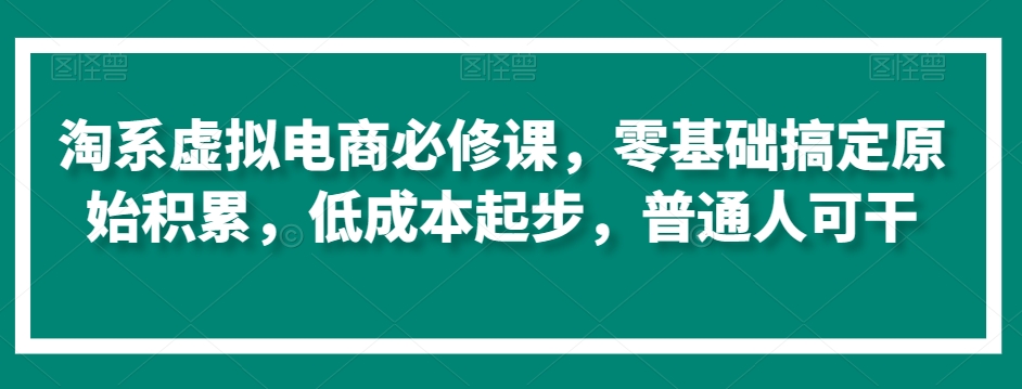 淘系虚拟电商必修课，零基础搞定原始积累，低成本起步，普通人可干_海蓝资源库