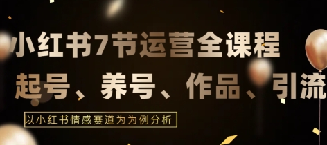 7节小红书运营实战全教程，结合最新情感赛道，打通小红书运营全流程【揭秘】_海蓝资源库