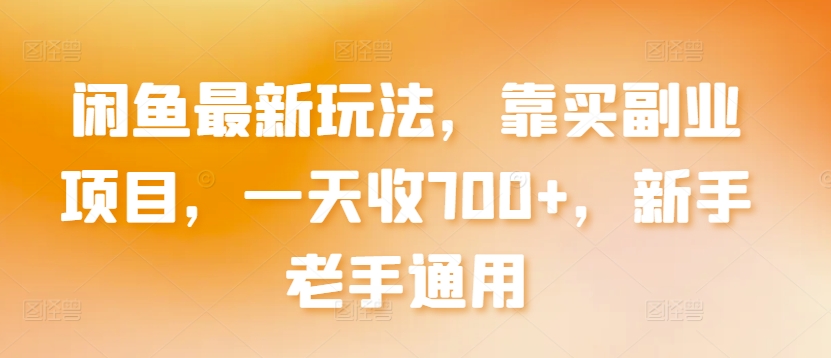 闲鱼最新玩法，靠买副业项目，一天收700+，新手老手通用【揭秘】_海蓝资源库