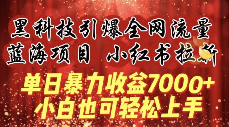 蓝海项目!黑科技引爆全网流量小红书拉新，单日暴力收益7000+，小白也能轻松上手【揭秘】_海蓝资源库