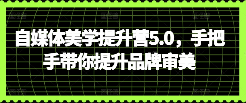 自媒体美学提升营5.0，手把手带你提升品牌审美_海蓝资源库