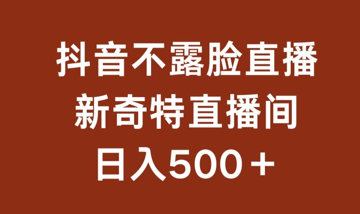 不露脸挂机直播，新奇特直播间，日入500+【揭秘】_海蓝资源库