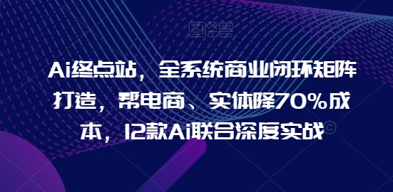 Ai终点站，全系统商业闭环矩阵打造，帮电商、实体降70%成本，12款Ai联合深度实战_海蓝资源库