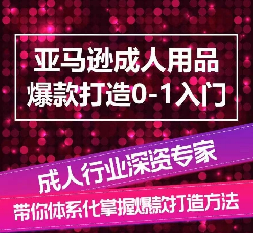 亚马逊成人用品爆款打造0-1入门，系统化讲解亚马逊成人用品爆款打造的流程_海蓝资源库