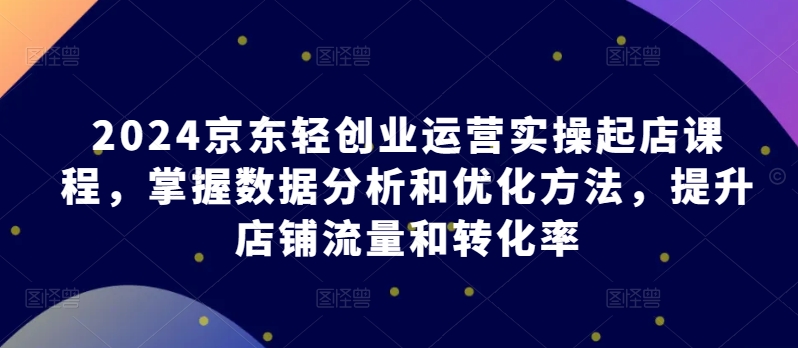 2024京东轻创业运营实操起店课程，掌握数据分析和优化方法，提升店铺流量和转化率_海蓝资源库