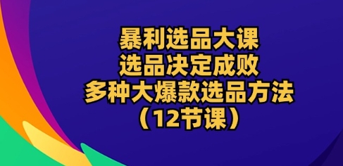 暴利选品大课：选品决定成败，教你多种大爆款选品方法(12节课)_海蓝资源库