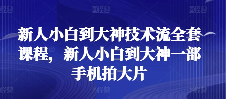 新人小白到大神技术流全套课程，新人小白到大神一部手机拍大片_海蓝资源库