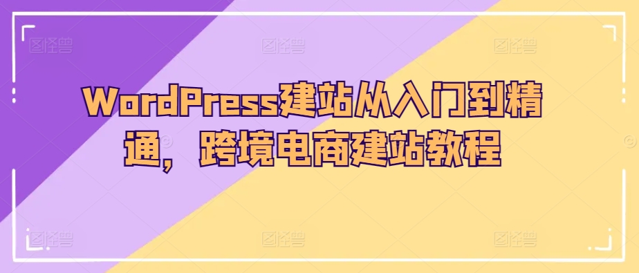 WordPress建站从入门到精通，跨境电商建站教程_海蓝资源库