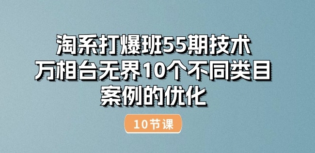 淘系打爆班55期技术：万相台无界10个不同类目案例的优化(10节)_海蓝资源库