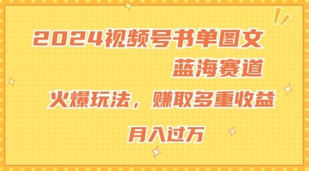 2024视频号书单图文蓝海赛道，火爆玩法，赚取多重收益，小白轻松上手，月入上万【揭秘】_海蓝资源库