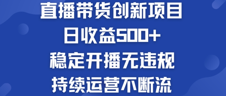 淘宝无人直播带货创新项目：日收益500+  稳定开播无违规  持续运营不断流【揭秘】_海蓝资源库