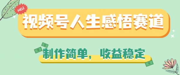 视频号人生感悟赛道，制作简单，收益稳定【揭秘】_海蓝资源库