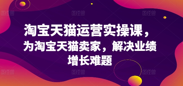 淘宝天猫运营实操课，为淘宝天猫卖家，解决业绩增长难题_海蓝资源库