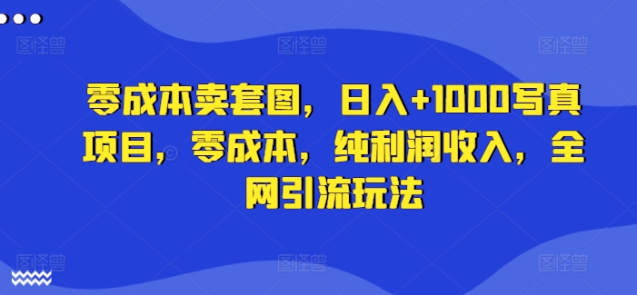 零成本卖套图，日入+1000写真项目，零成本，纯利润收入，全网引流玩法_海蓝资源库