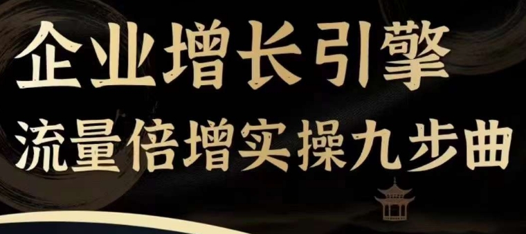 企业增长引擎流量倍增实操九步曲，一套课程帮你找到快速、简单、有效、可复制的获客+变现方式，_海蓝资源库