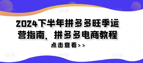 2024下半年拼多多旺季运营指南，拼多多电商教程_海蓝资源库