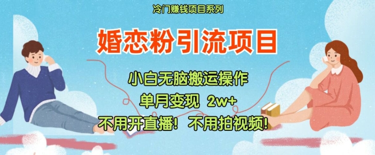 小红书婚恋粉引流，不用开直播，不用拍视频，不用做交付【揭秘】_海蓝资源库