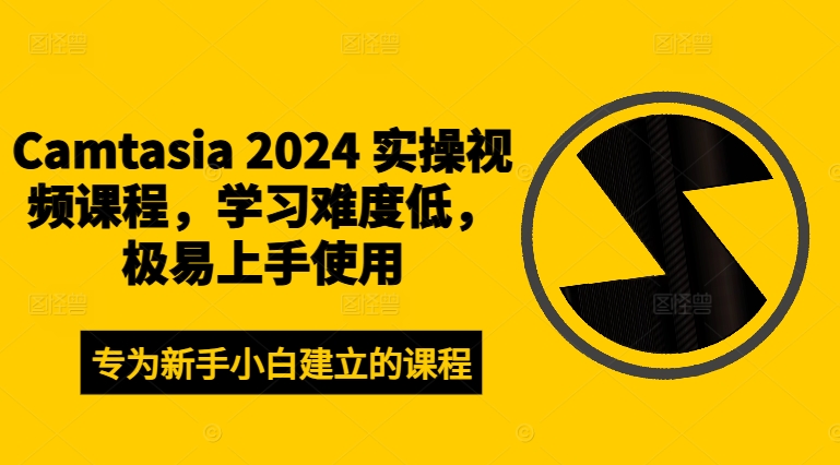 Camtasia 2024 实操视频课程，学习难度低，极易上手使用_海蓝资源库