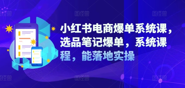 小红书电商爆单系统课，选品笔记爆单，系统课程，能落地实操_海蓝资源库