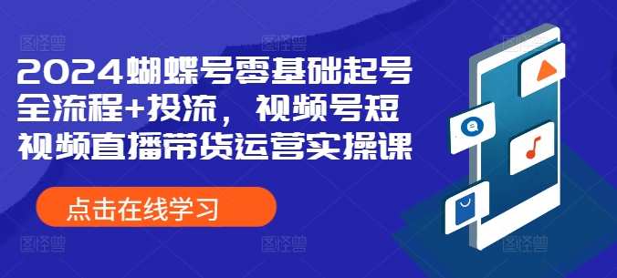 2024蝴蝶号零基础起号全流程+投流，视频号短视频直播带货运营实操课_海蓝资源库