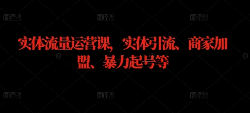 实体流量运营课，实体引流、商家加盟、暴力起号等_海蓝资源库