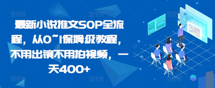 最新小说推文SOP全流程，从0~1保姆级教程，不用出镜不用拍视频，一天400+_海蓝资源库