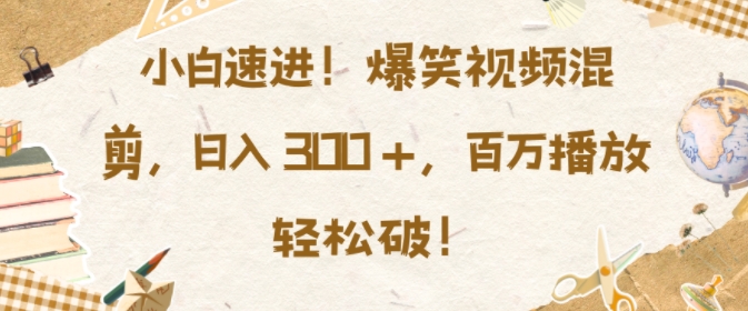 小白速进，爆笑视频混剪，日入3张，百万播放轻松破【揭秘】_海蓝资源库