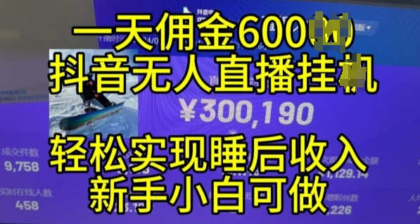 2024年11月抖音无人直播带货挂JI，小白的梦想之路，全天24小时收益不间断实现真正管道收益【揭秘】_海蓝资源库