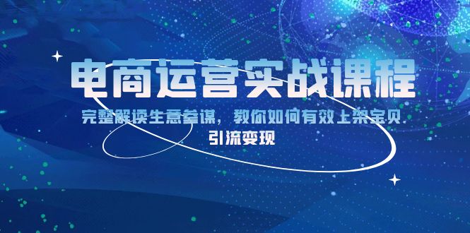 （13763期）电商运营实战课程：完整解读生意参谋，教你如何有效上架宝贝，引流变现_海蓝资源库