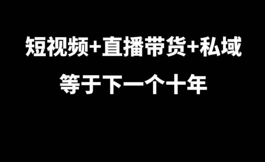 短视频+直播带货+私域等于下一个十年，大佬7年实战经验总结_海蓝资源库