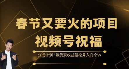 春节又要火的项目视频号祝福，分成计划+带货双收益，轻松月入几个W【揭秘】_海蓝资源库