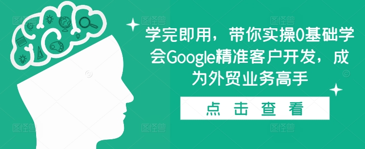 学完即用，带你实操0基础学会Google精准客户开发，成为外贸业务高手_海蓝资源库