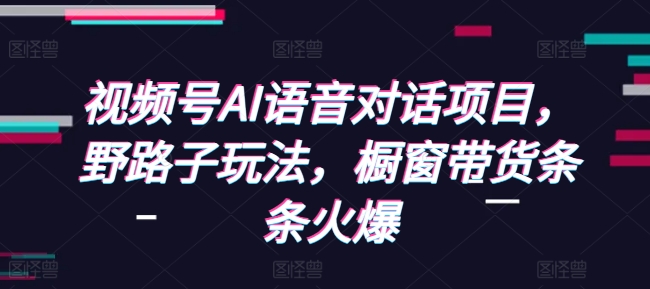 视频号AI语音对话项目，野路子玩法，橱窗带货条条火爆_海蓝资源库