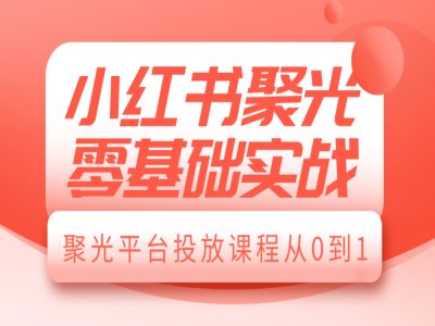 小红书聚光零基础实战，聚光平台投放课程从0到1_海蓝资源库