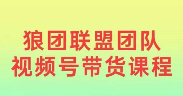 狼团联盟2024视频号带货，0基础小白快速入局视频号——生财有道创业项目网_海蓝资源库