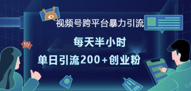 视频号跨平台暴力引流，每天半小时，单日引流200+精准创业粉_海蓝资源库