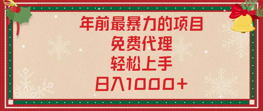 （13773期）年前最暴力的项目，免费代理，轻松上手，日入1000+_海蓝资源库