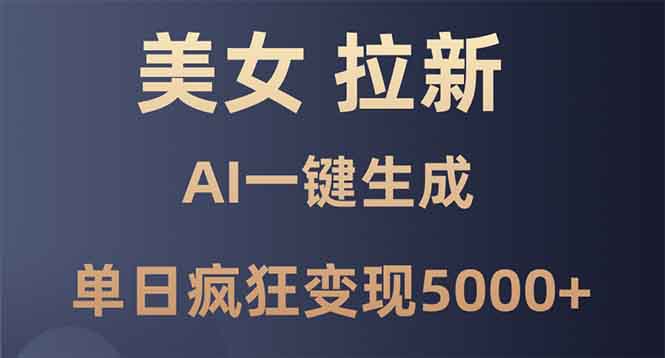 （13866期）美女暴力拉新，通过AI一键生成，单日疯狂变现5000+，纯小白一学就会！_海蓝资源库