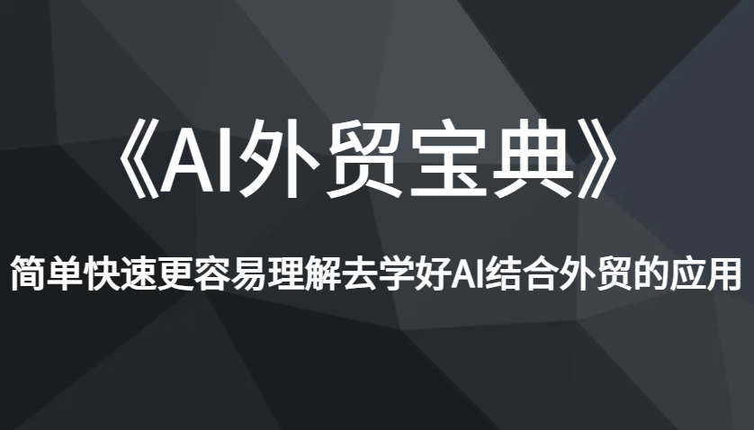 《AI外贸宝典》简单快速更容易理解去学好AI结合外贸的应用_海蓝资源库