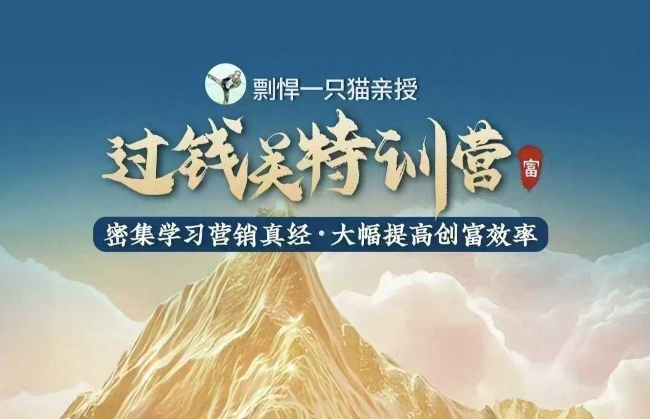 剽悍一只猫-过钱关特训营，学习营销真经 大幅度提高创富效率——生财有道创业项目网_海蓝资源库