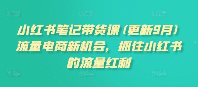 小红书笔记带货课(更新25年1月)流量电商新机会，抓住小红书的流量红利——海蓝资源创业项目网-海蓝资源_海蓝资源库