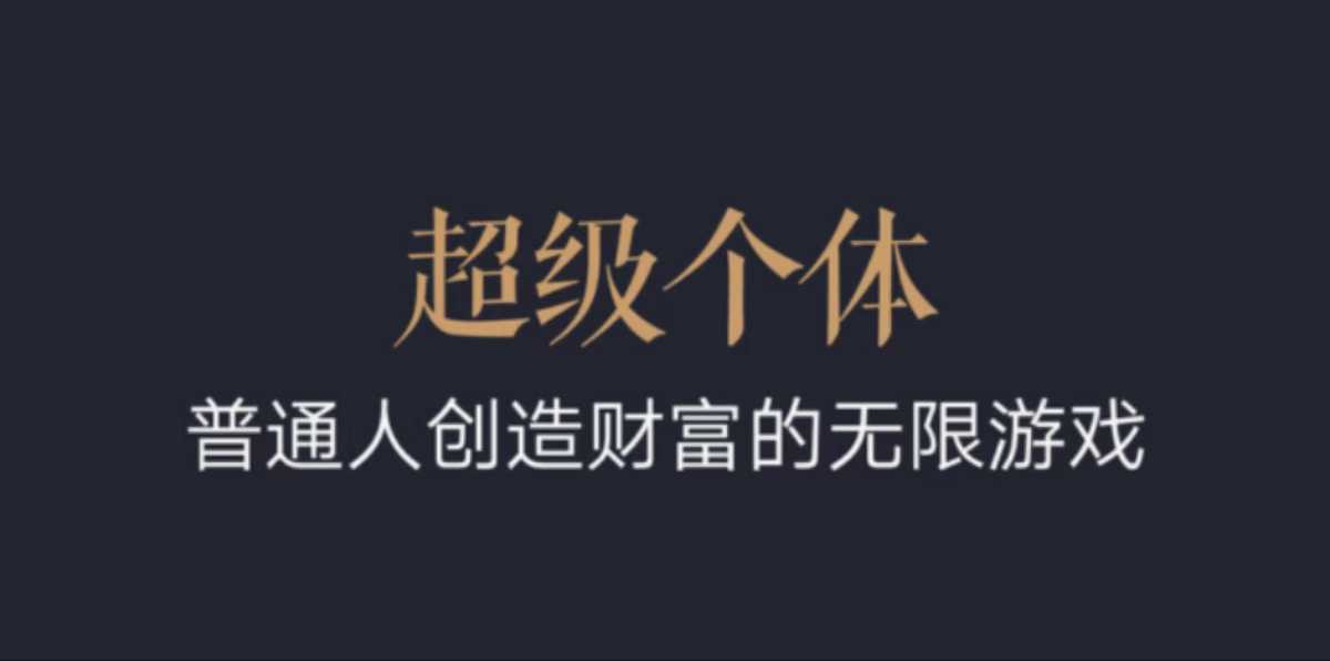 超级个体：2024-2025翻盘指南，普通人创造财富的无限游戏——海蓝资源创业项目网-海蓝资源_海蓝资源库