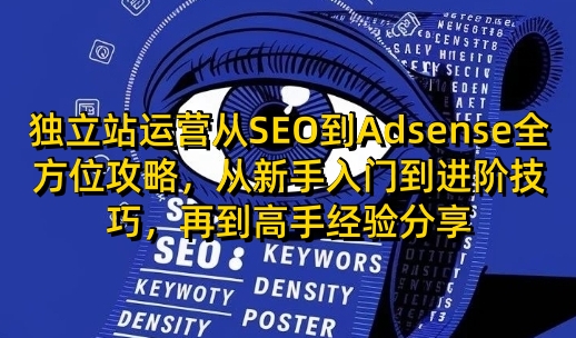 独立站运营从SEO到Adsense全方位攻略，从新手入门到进阶技巧，再到高手经验分享——海蓝资源创业项目网-海蓝资源_海蓝资源库