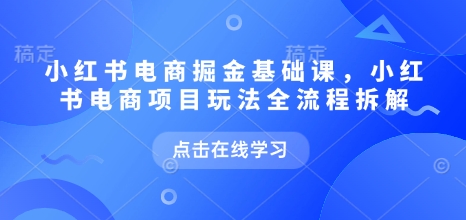 小红书电商掘金课，小红书电商项目玩法全流程拆解——生财有道创业项目网_海蓝资源库