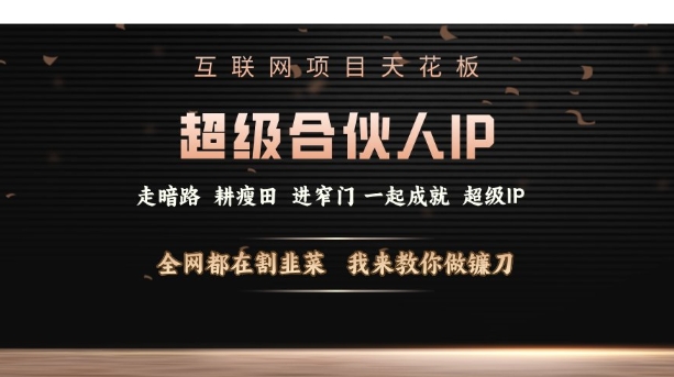 互联网项目天花板，超级合伙人IP，全网都在割韭菜，我来教你做镰刀【仅揭秘】——生财有道创业项目网_海蓝资源库