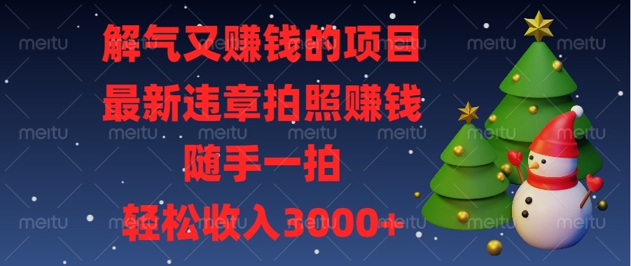 （13804期）解气又赚钱的项目，最新违章拍照赚钱，随手一拍，轻松收入3000+_海蓝资源创业项目网-海蓝资源_海蓝资源库