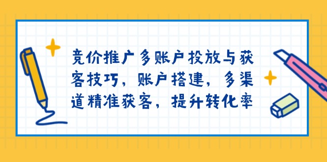 （13979期）竞价推广多账户投放与获客技巧，账户搭建，多渠道精准获客，提升转化率_海蓝资源创业项目网-海蓝资源_海蓝资源库