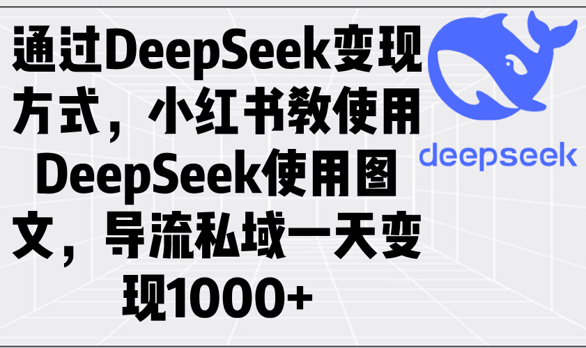 （14179期）通过DeepSeek变现方式，小红书教使用DeepSeek图文，导流私域一天变现1000+_海蓝资源创业项目网-海蓝资源_海蓝资源库